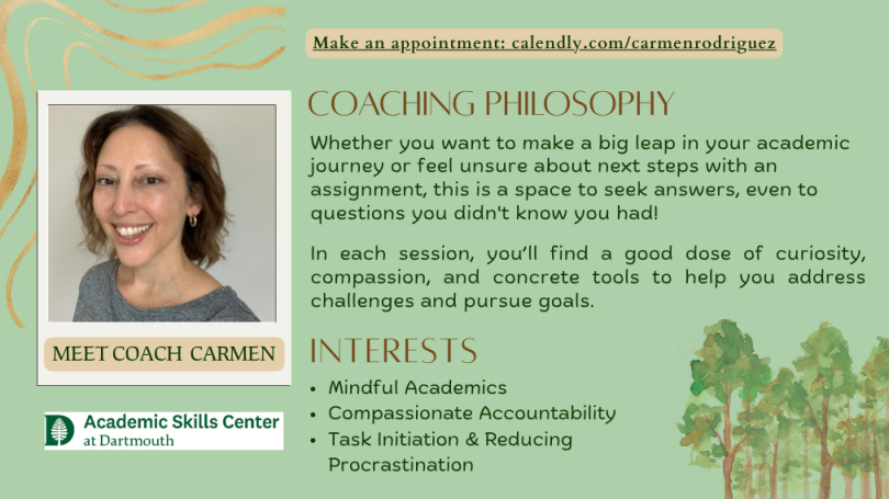 Image of Carmen Rodriguez, academic coach in the Academic Skills Center