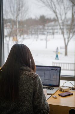 Student studying