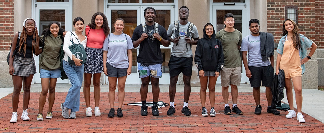 das class of 2022 standing in front of moore hall