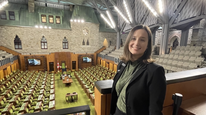 Nicole Simineri pictured at The House of Commons in Ottowa