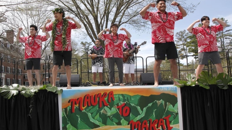 Luau 2022 students on stage