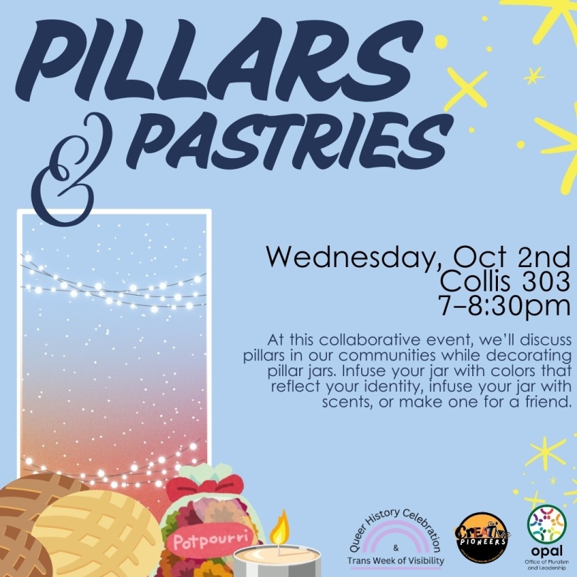 pillars and pastries event oct 2nd 7pm Collis 303
