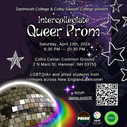 Queer Prom held in Collis Common Ground April 13th 6:30-10:30pm
