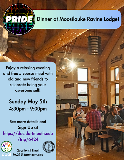 pride dinner at Moosilauke Ravine lodge on Sunday May 5th 
