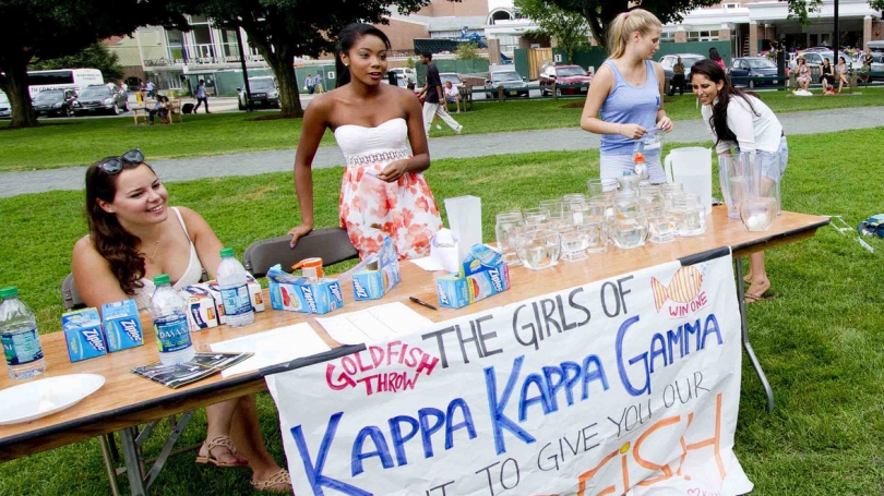 Kappa Kappa Gamma participates in a Panhellenic-Council-hosted charity fundraiser