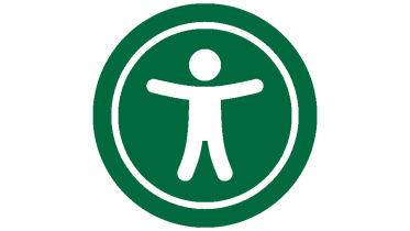 Universal Access symbol.  A human figure in a circle with arms and legs outstretched