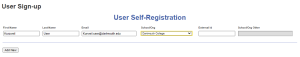 an image showing the fields on the Kurzweil 3000 User Self-Registration page