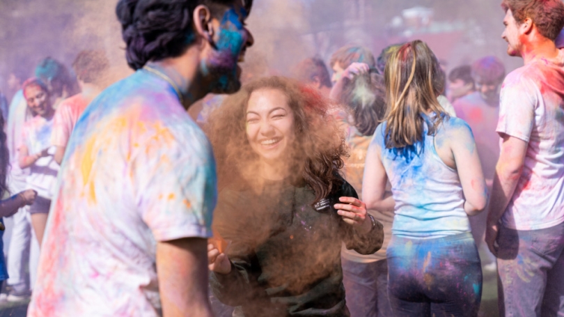 Holi Celebration of Color and Spring on The Green at Dartmouth