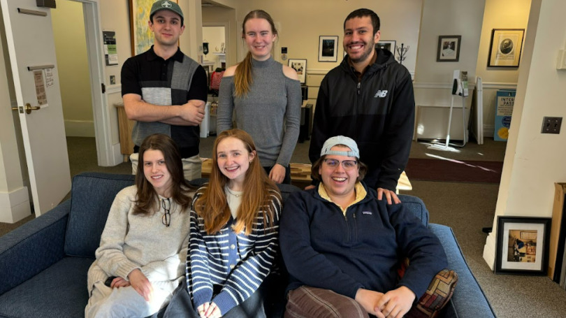 Tucker Fellows Student Employees in Tucker Center Living Room