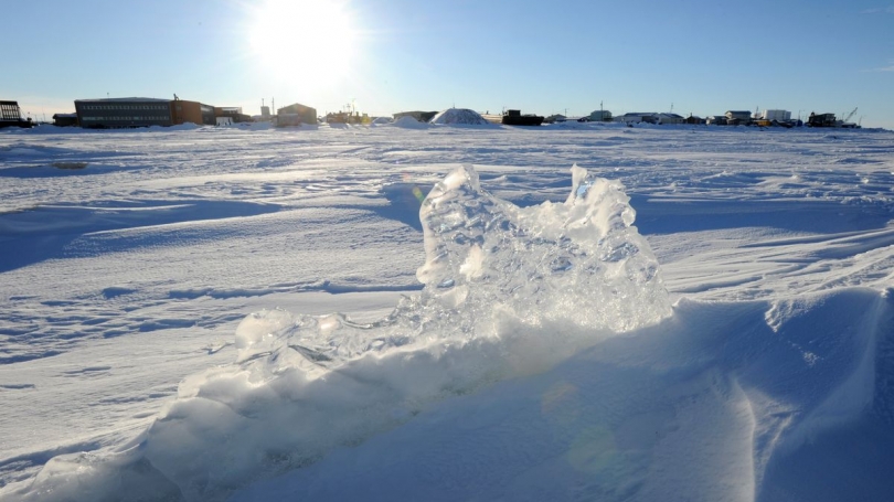 Ice stacked up on the Kotzebue Sound