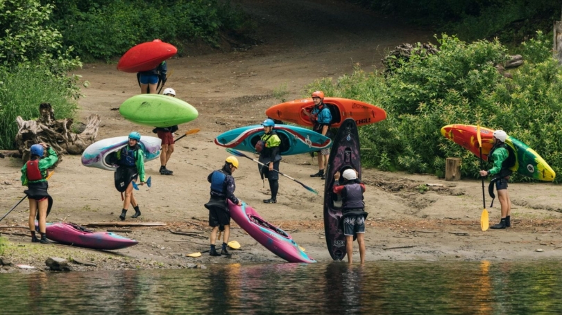 kayaking near river