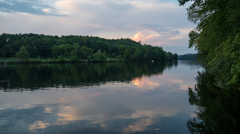 The Connecticut River at sunset.
