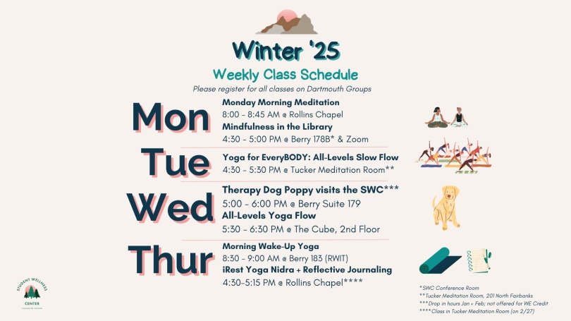 WINTER class schedule