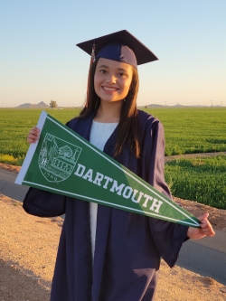 person holding Dartmouth banner